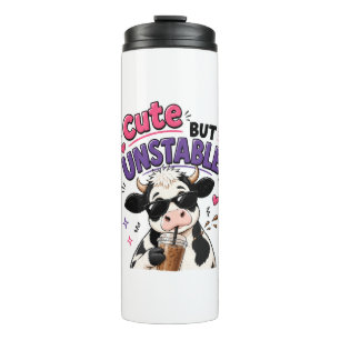Garrafa Térmica Vaca fofa mas instável com café com gelo