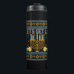 Garrafa Térmica Vamos Lit Menorah Jewish Pun Ugly Hanukkah Chan<br><div class="desc">Este é um presente de Natal excelente. Sua família,  amigos ou filhos vão adorar este presente depois que você o entregar a eles. Desejo a você e a sua família e amigos um Feliz Natal.</div>