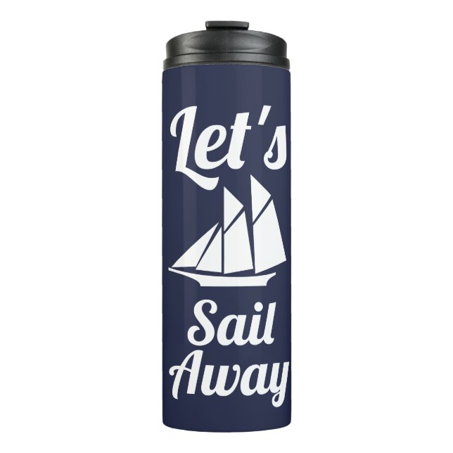 Garrafa Térmica Vamos Sail Longe White Sailboat Silhouket (Frente)