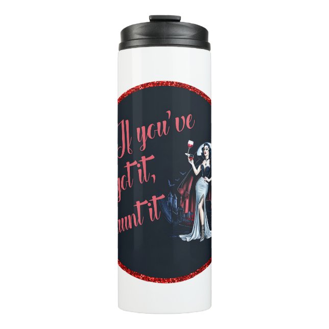 Garrafa Térmica Vampiro Sexy Sultry Se o tiver, assombra-o (Frente)