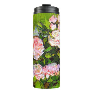 Garrafa Térmica Van Gogh ainda vive com rosas rosa
