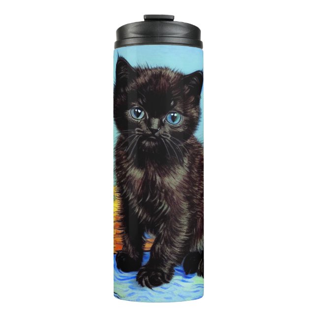 Garrafa Térmica Van Gogh Black Kitten com Yarn (Frente)