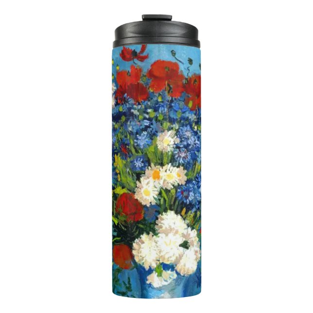 Garrafa Térmica Van Gogh Vase com Cornflower e Poppies (Frente)