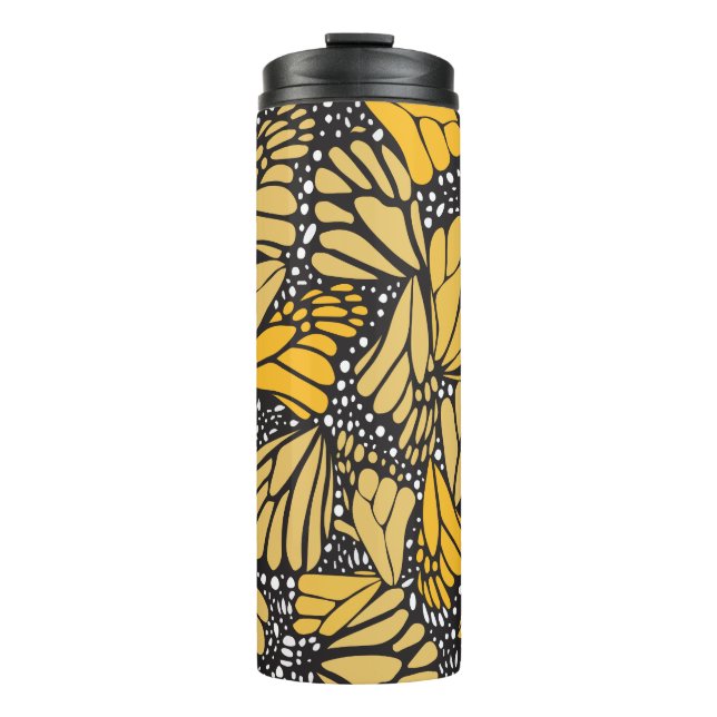 Garrafa Térmica Vaso térmico estampado mariposa monarca (Frente)
