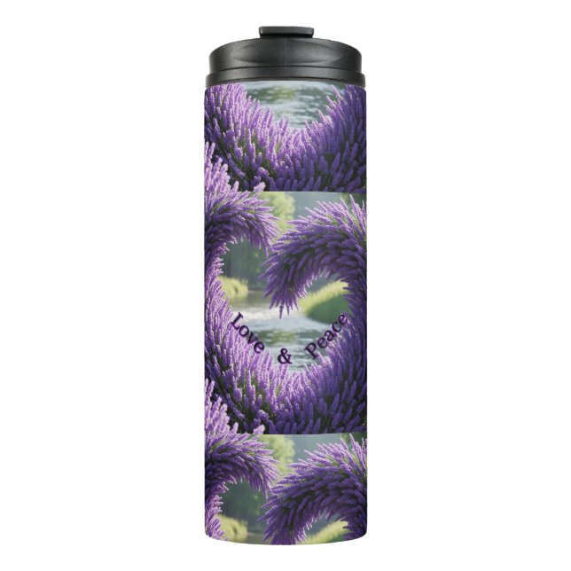 Garrafa Térmica Vaso térmico Lavanda – Love and Peace (Frente)