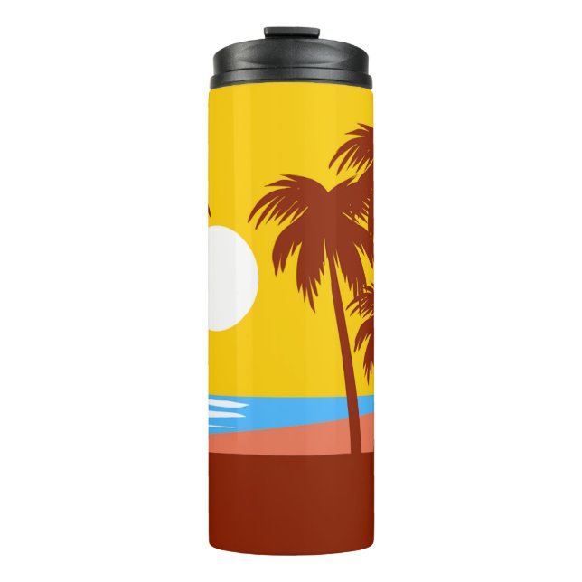 Garrafa Térmica Vaso Térmico Sol palmeras playa (Frente)