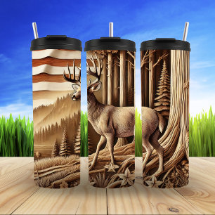 Garrafa Térmica Veado Majestoso na Floresta Serena