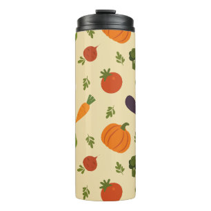 Garrafa Térmica Veggie Pattern Garden Fresco em Qualquer Lugar