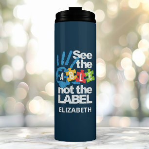 Garrafa Térmica Veja O Capaz Não O Rótulo Autismo Personalizado