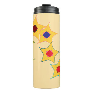 Garrafa Térmica velas redondas estrelas desenhadas..