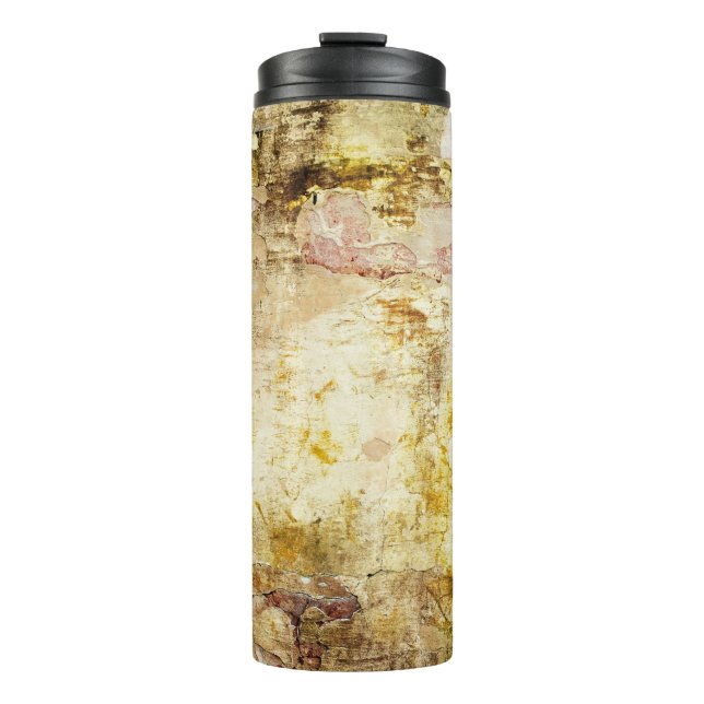 Garrafa Térmica Velho fundo de parede danificado, abstrato, envelh (Frente)