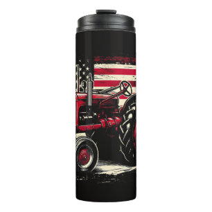 Garrafa Térmica Velho Trator Cub Farmall Bandeira Americana Patrió
