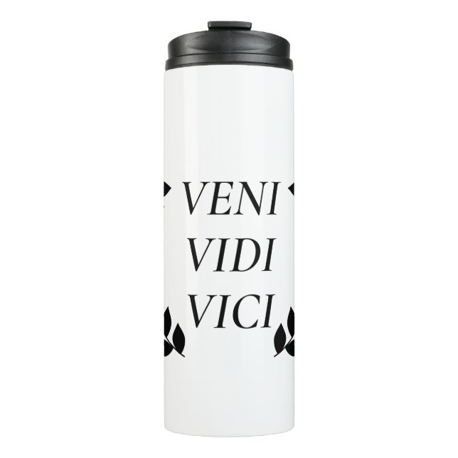 Garrafa Térmica Veni Vidi Vici Eu Vi Que Conquistei (Frente)