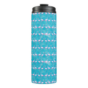 Garrafa Térmica Verão de Flamingos Rosa