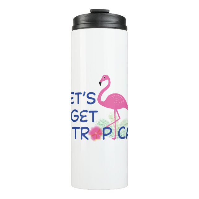 Garrafa Térmica Verão de Lets de Tropical-Rosa-Flamingo (Frente)
