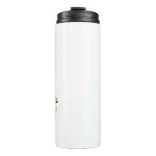 Garrafa Térmica Verde, Dourado e Presentes com Árvore Verde