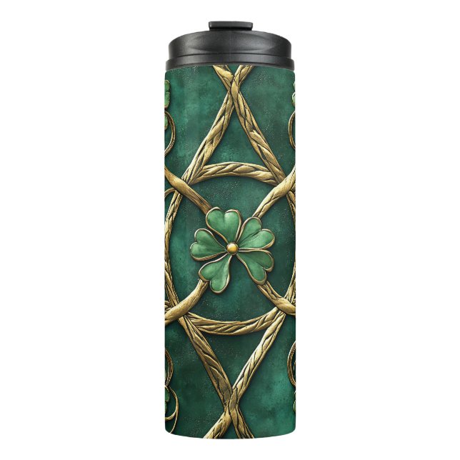 GARRAFA TÉRMICA VERDE ESCURO E CONHECIMENTOS CELTICOS IRLANDESES D (Frente)