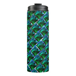 Garrafa Térmica Verde esmeralda e curvas, de grau soluto niquelada