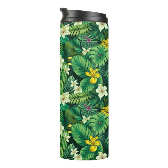 Garrafa Térmica Verde Tropical Lush - Tumbler Térmico de Verão (Rotação à direita)