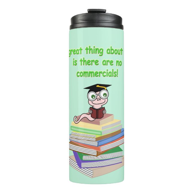 Garrafa Térmica Verme de Livro (Frente)