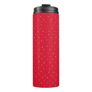 Garrafa Térmica Vermelho de fundo de morango