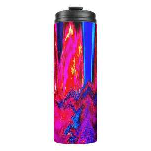 Garrafa Térmica Vermelho e Azul com falha derretida