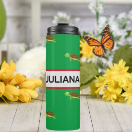 Garrafa Térmica Vermelhos Vermelho Turtle Moderno Tumbler