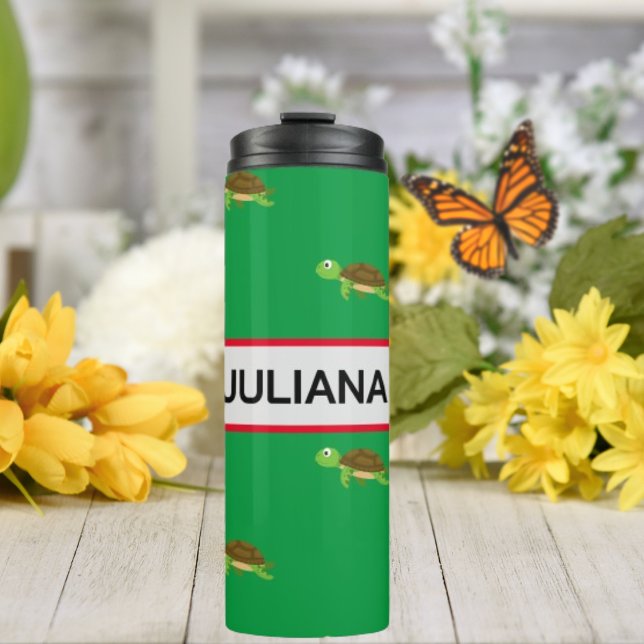 Garrafa Térmica Vermelhos Vermelho Turtle Moderno Tumbler (Criador carregado)