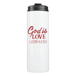 Garrafa Térmica Versículo Bíblico Deus é Amor Fé Cristã Branco