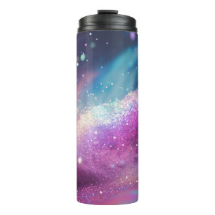 Garrafa Térmica Via Látea Holográfico Glitter Tumbler Térmico 12oz