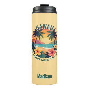 Garrafa Térmica Viagem de Família Personalizada de Férias Tropicai