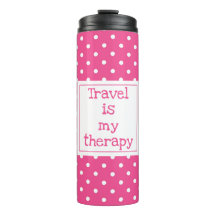 Viagem é a minha terapia pontos rosas e brancos mo