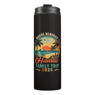 Garrafa Térmica Viagem Familiar ao Havaí Pôr do Sol Tropical 2026