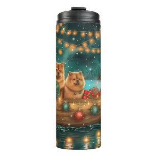 Garrafa Térmica Viagem Festiva de Natal do Chow Chow