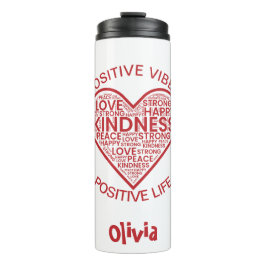 Garrafa Térmica Vibes Positivos Tumbler Térmico de Vida Positivo