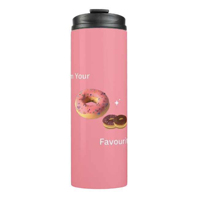 Garrafa Térmica Víblias de Rosquinha doce - Caneca de viagem rosa  (Frente)