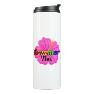 Garrafa Térmica Vibrações de Verão Tropical Arco-íris Floral Org