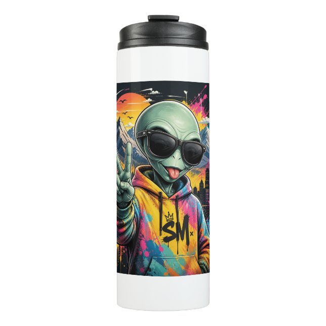 Garrafa Térmica Vibrações Divertidas de Alien (Frente)