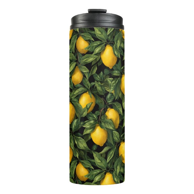 Garrafa Térmica Vibrant Lemon Citrus Tree Pattern (Frente)