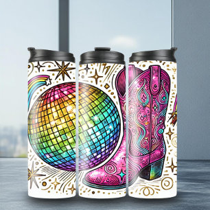 Garrafa Térmica Vibrante Disco Cowgirl Boots Tumbler