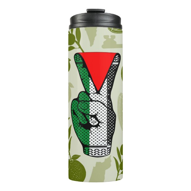 Garrafa Térmica Victory Sign Hand Resistance Red Triangle Symbol (Frente)