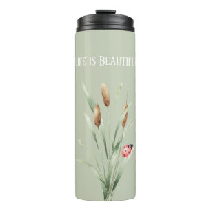 Garrafa Térmica Vida Verde é Bela Cattails Joaninha