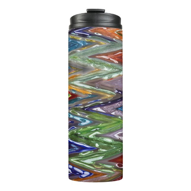 Garrafa Térmica Vidro Colorido Zigzag #6 - (Frente)