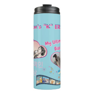 Garrafa Térmica Viés de ídolo Kdrama Kpop tipografia coreana perso