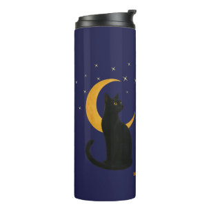 Garrafa Térmica Vigia da Noite - Gato Negro Halloween