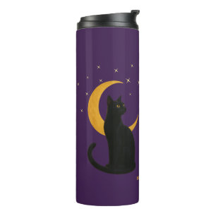 Garrafa Térmica Vigia da Noite - Gato Negro Halloween