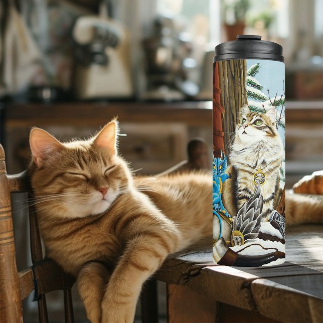 Garrafa Térmica Viking Cat Blue Dragon (Criador carregado)