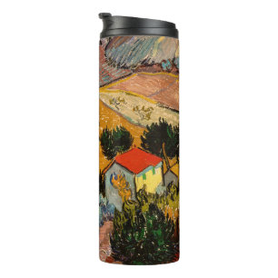 Garrafa Térmica Vincent van Gogh - Paisagem, Casa e Lavrador