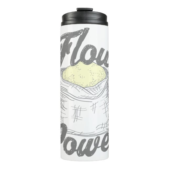 Garrafa Térmica Vinheta quadrada de T-Shirt Power Flour (Frente)