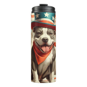 Garrafa Térmica Vintage American Pit Bull Terrier Art